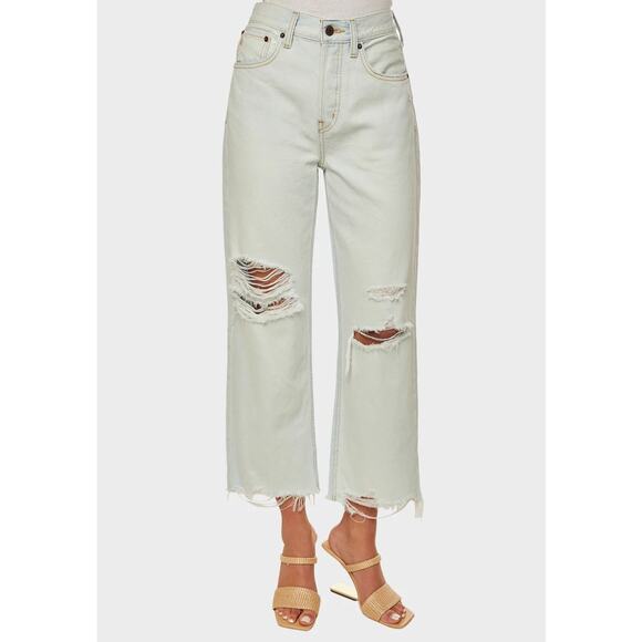 Etica Denim - NWT Etica Altin Loose Fit Crop Jeans Distressed Light Wash Anthropologie - 27